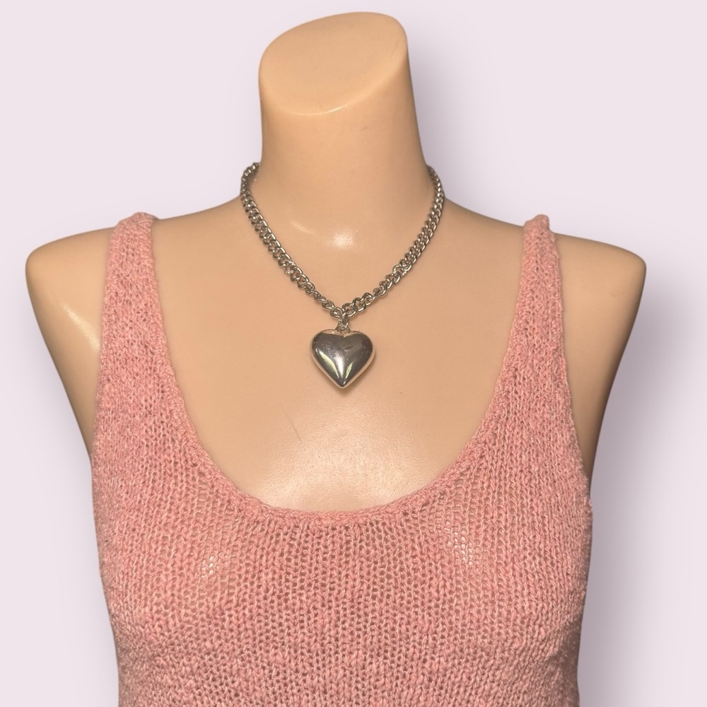 AE Pink Knit Tank Top with Cross Back Design - Picture 3 of 9